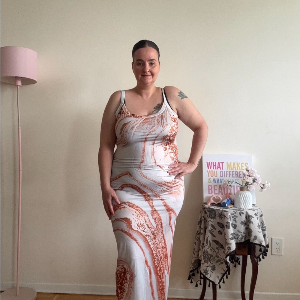 Marble Print Maxi Dress